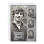 Grunge Border Photo Panel Graduation Announcement invitations