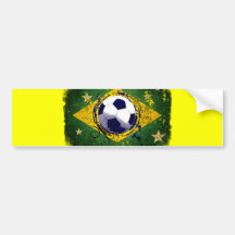 Grunge brazil soccer flag gifts bumper stickers