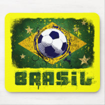Grunge brazil soccer flag gifts mouse pad