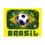 Grunge brazil soccer flag gifts post cards