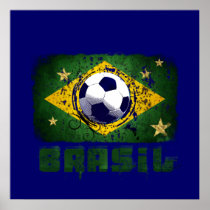 Grunge brazil soccer flag gifts print