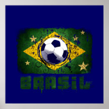 Grunge brazil soccer flag gifts print