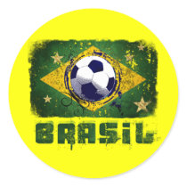 Grunge brazil soccer flag gifts sticker