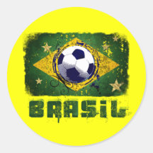 Grunge brazil soccer flag gifts sticker