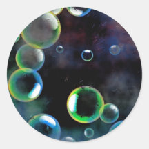 Grunge Bubbles Round Sticker