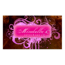 Grunge Business Card Glitter Salon Spa Brown Pink