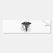 Grunge caduceus bumper stickers