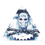 Grunge Chains Gears Skull, blue white, template Stickers