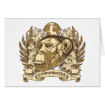 Grunge Chimpanzee Card