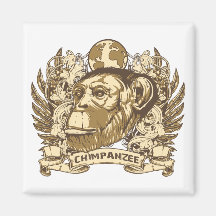 Grunge Chimpanzee Magnets
