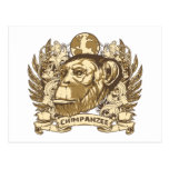 Grunge Chimpanzee Postcard