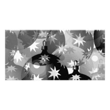 grunge christmas balls custom photo card