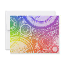 Grunge Circles: Rainbow Edition: Invitations