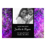 Grunge Damask Wedding Invite Save the Date Purple