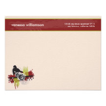 Grunge DJ Custom Flat Note Cards (red) Personalised Invitations