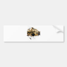 grunge drummer design bumper stickers