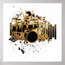 grunge drummer design poster