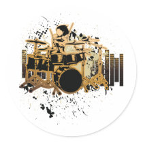 grunge drummer design stickers