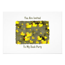 Grunge Ducks, You Are Invited, To My Duck Party