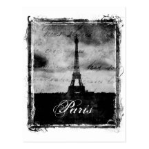 Grunge Edge Textured Paris Post Cards