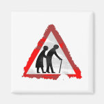 Grunge Elderly People Sign Fridge Magnet