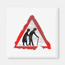 Grunge Elderly People Sign Fridge Magnet
