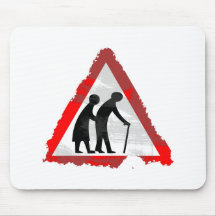 Grunge Elderly People Sign Mouse Pad