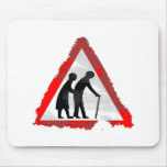 Grunge Elderly People Sign mousepads