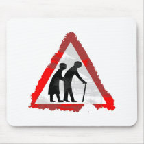 Grunge Elderly People Sign mousepads