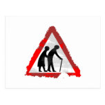 Grunge Elderly People Sign Postcard