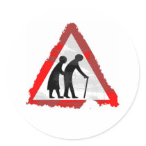 Grunge Elderly People Sign stickers