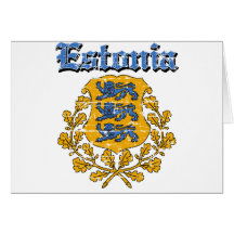 Grunge Estonia coat of arms designs Greeting Cards