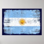 Grunge flag of Argentina for La Albiceleste fans Print