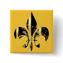 Grunge Fleur de Lis/black + gold