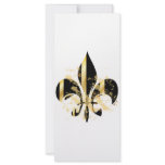 Grunge Fleur de Lis/black + gold rack cards