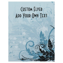 Grunge Floral Design - Light Blue