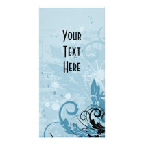 Grunge Floral Design - Light Blue