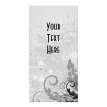 Grunge Floral Design - Light Grey B&W
