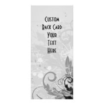 Grunge Floral Design - Light Grey B&W