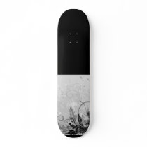 Grunge Floral Design - Light Grey B&W