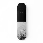 Grunge Floral Design - Light Grey B&W skateboards