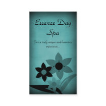 Grunge Florals Business Card, Teal