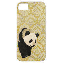 Grunge Gold Damask Panda  iPhone Case iPhone 5 Cases