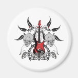 Grunge Guitar and Skull Fridge Magnet