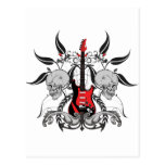 Grunge Guitar and Skull Post Cards