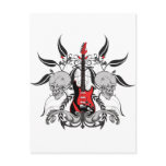 Grunge Guitar and Skull postcards