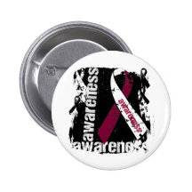 Grunge Head Neck Cancer Awareness Pin