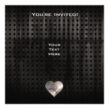 Grunge Heart Personalized Invites