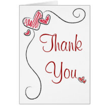 Grunge Heart Thank You Card