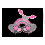 Grunge Heart Wings Rainbow cards